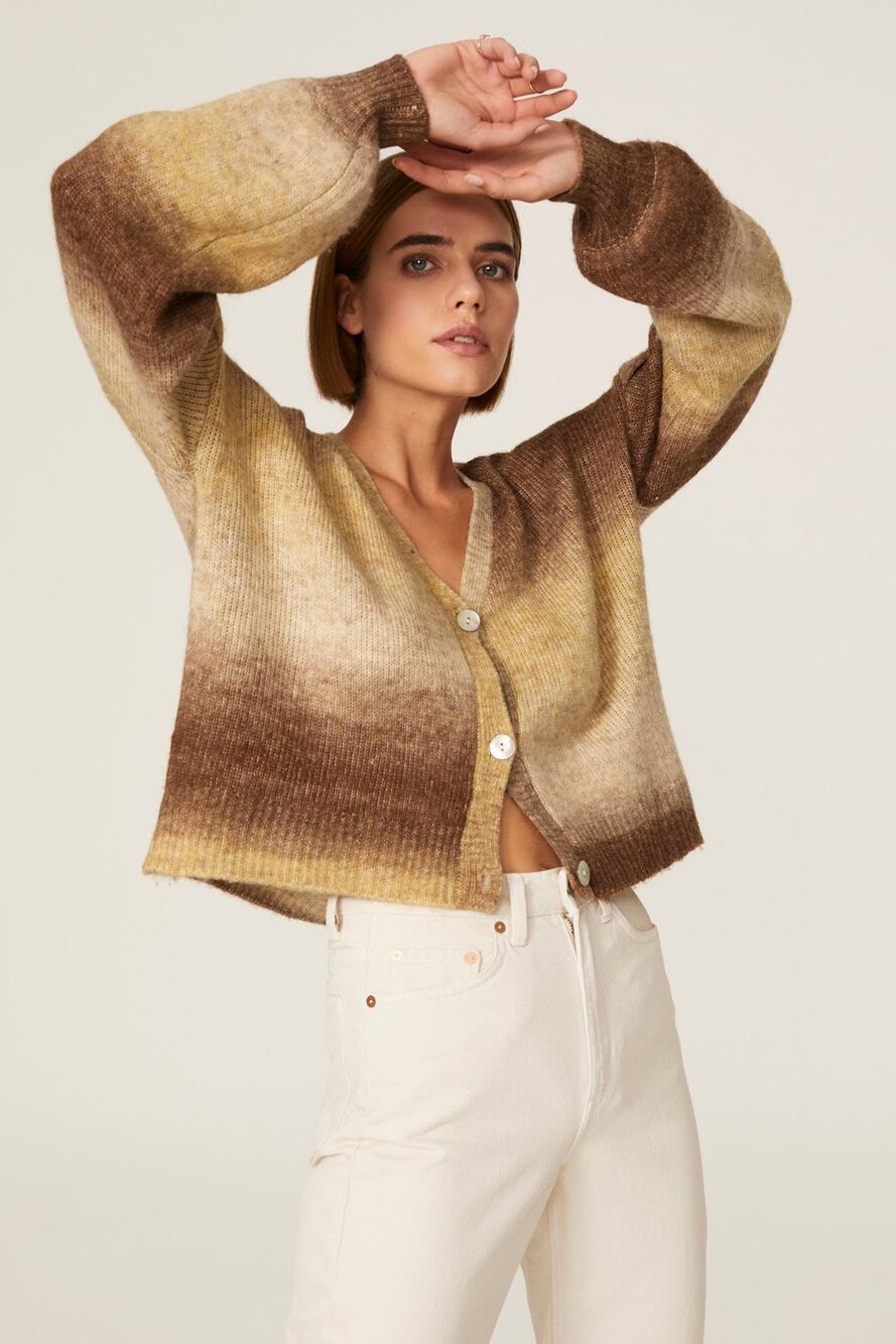 Central Park West Kenrick Puff Sleeve Cardigan - Size XS